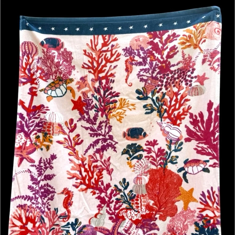 NWOT Vera Bradley Shore Thing Coral Beach Towel Ocean Coral Reef Beach Towel